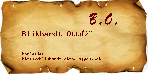 Blikhardt Ottó névjegykártya